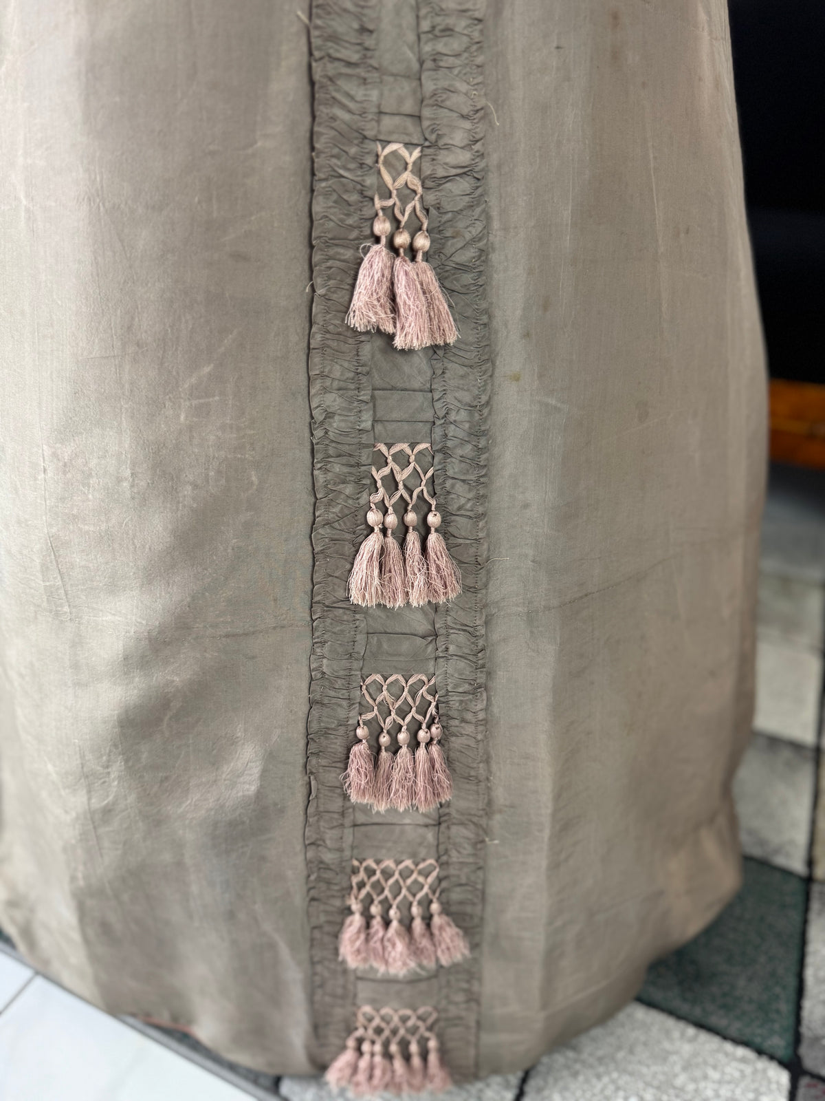 RILEY Silk Day Dress with Swallowtail Bodice, Stamford, ca. 1867