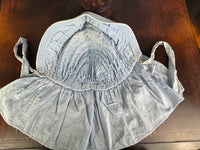 Antique Victorian Light‑Blue Quilted Cotton Sunbonnet, ca. 1900