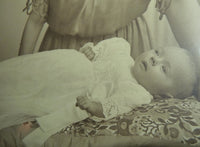 Christening Gown with Original Photo, England, ca. 1923 – Net Tulle & Lace, Silk Slip
