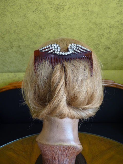 Faux Tortoiseshell & Rhinestone Comb, ca. 1905
