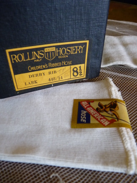 ROLLINS HOSIERY Antique Ribbed Stockings, 1920s