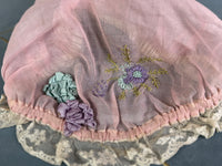 Casquette de boudoir violette antique, années 1920