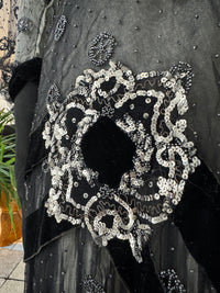 MARC WALTER Exceptional Evening Gown ca. 1904 – Parisian Couture Lace, Tulle & Velvet Masterpiece