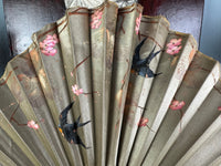 Set of Four Feather Fans and Three Antique Hand Fans – Late 19th to Early 20th Century