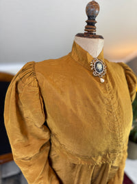 Antique Regency Gown in Gold Moiré Silk, ca. 1815-1820
