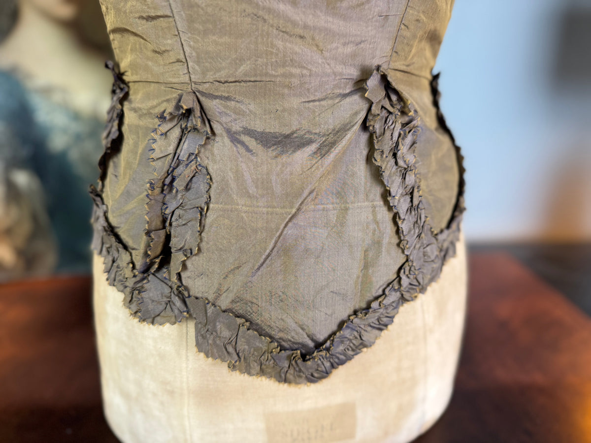 Rococo Bodice for a Young Girl, France, c. 1780 – Antique 18th‑Century Hand‑Sewn Garment