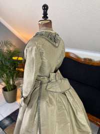 Antique Victorian Silk Gown, England, ca. 1868