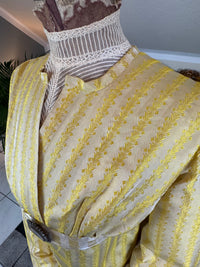 Robe du soir Empire en soie à motifs, vers 1810