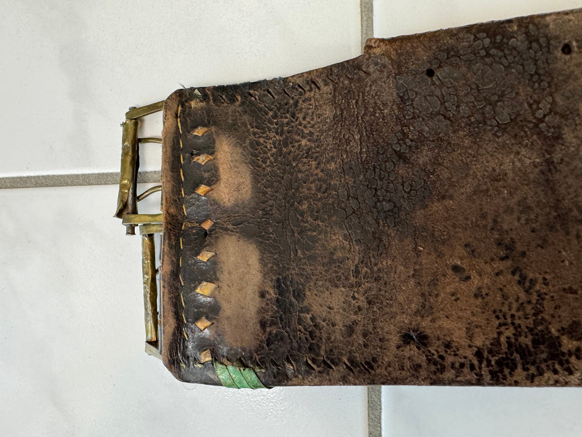 Traditional Leather Satchel with Feather-Quill Embroidery – Transylvania, ca. 1810