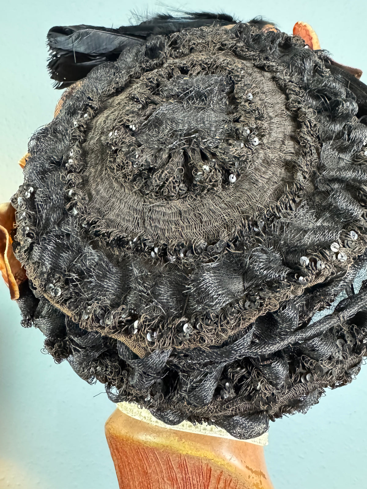 Antique Bird Hat, England, ca. 1904 – Edwardian Feather Trim Millinery