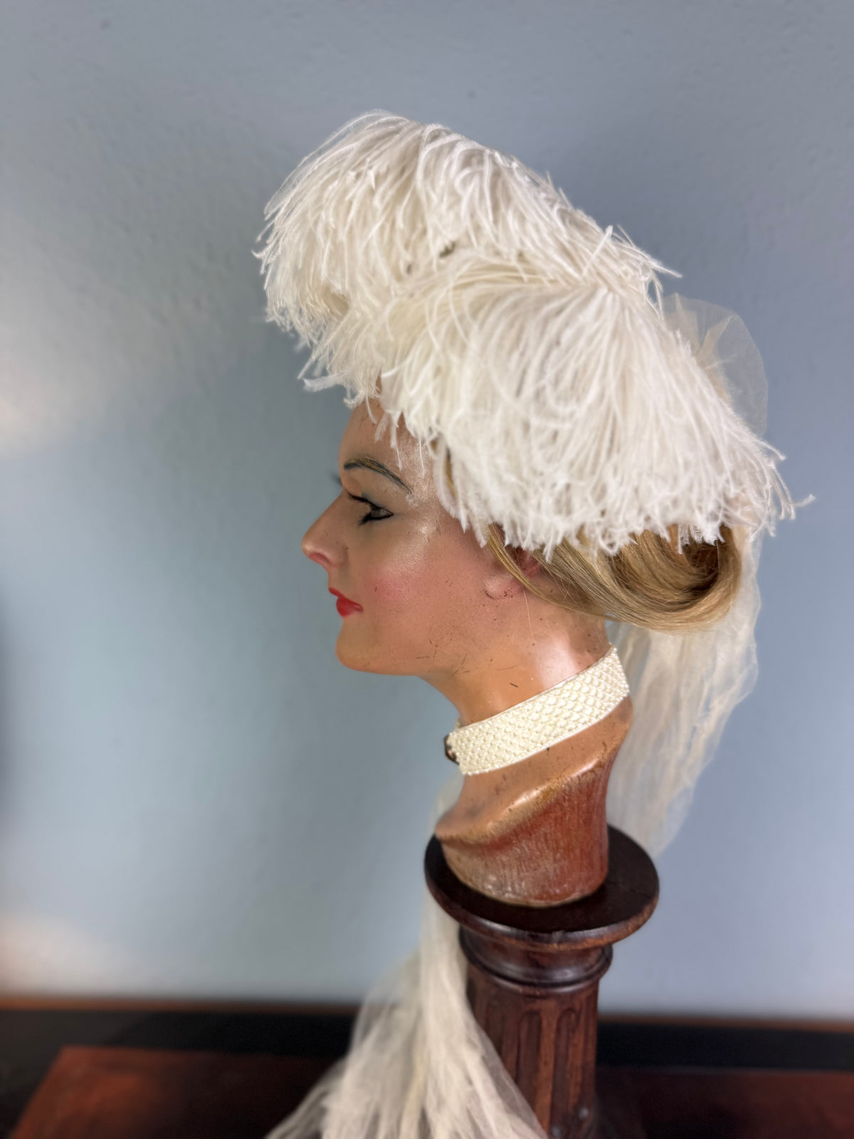 Victorian Ostrich Feather Court Headpiece, ca. 1890 – Debutante Hair Ornament