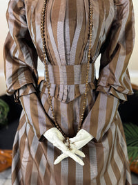 Antique Victorian Striped Day Dress – American Silk Ensemble circa 1891