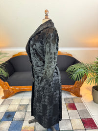 Edwardian ca. 1904 Long Black Faux Beaver‑Fur Coat – Victor Tailoring Co., Chicago