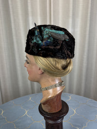 ROYAL Beaver Fur and Bird Hat, from the estate of Princess Clementine d'Orléans, Princess of Saxe-Coburg and Gotha-Koháry, ca. 1860