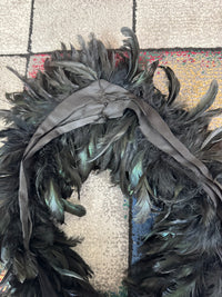 Antique Black Rooster Feather Boa, England, ca. 1928 – Rare 1920s Feather Accessory
