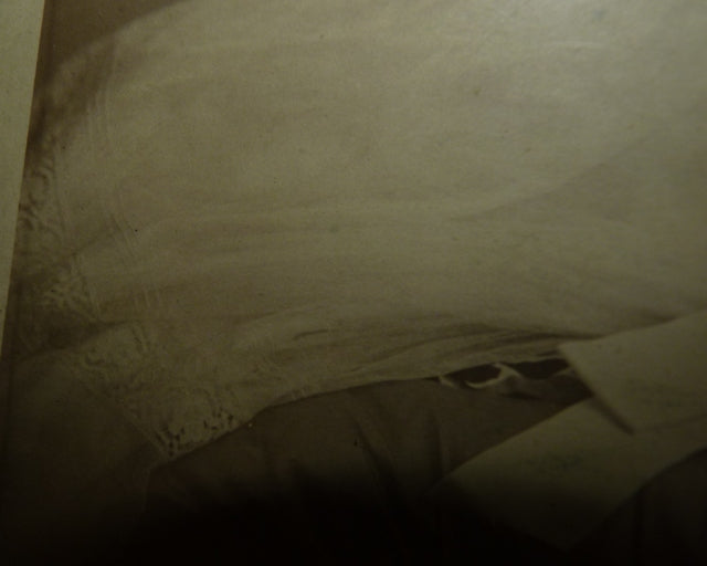 Christening Gown with Original Photo, England, ca. 1923 – Net Tulle & Lace, Silk Slip