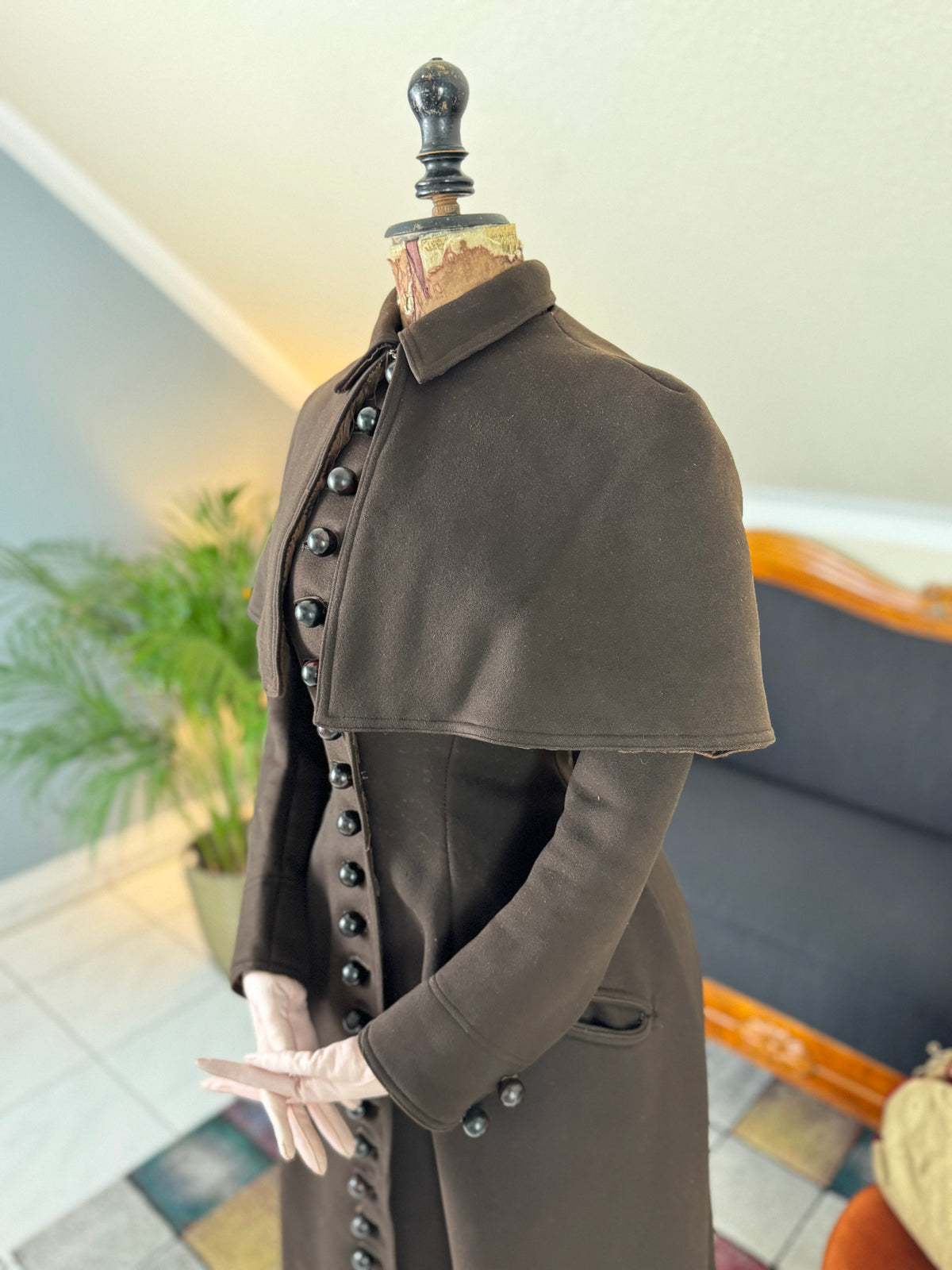 Ensemble de voyage victorien en laine avec sac assorti, Allemagne, vers 1898