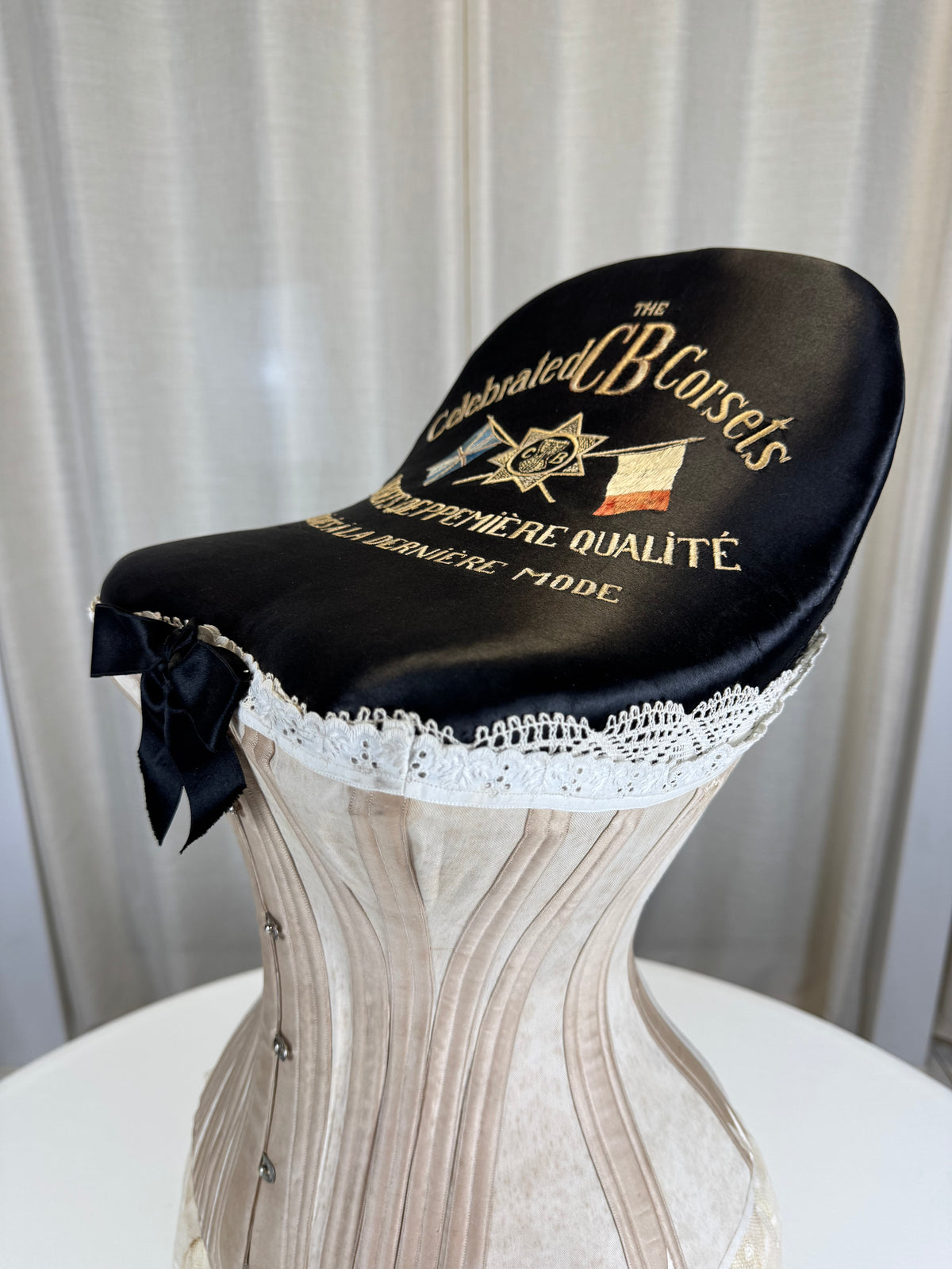 Extremely Rare CB Corset Display, ca. 1880 – Original Victorian Corset Under Glass Dome