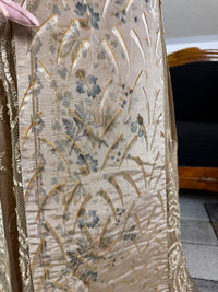 Antique Edwardian Evening Dress ca. 1908 – Painted Silk Panels & Crochet Lace Couture