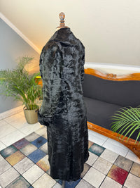 Edwardian ca. 1904 Long Black Faux Beaver‑Fur Coat – Victor Tailoring Co., Chicago