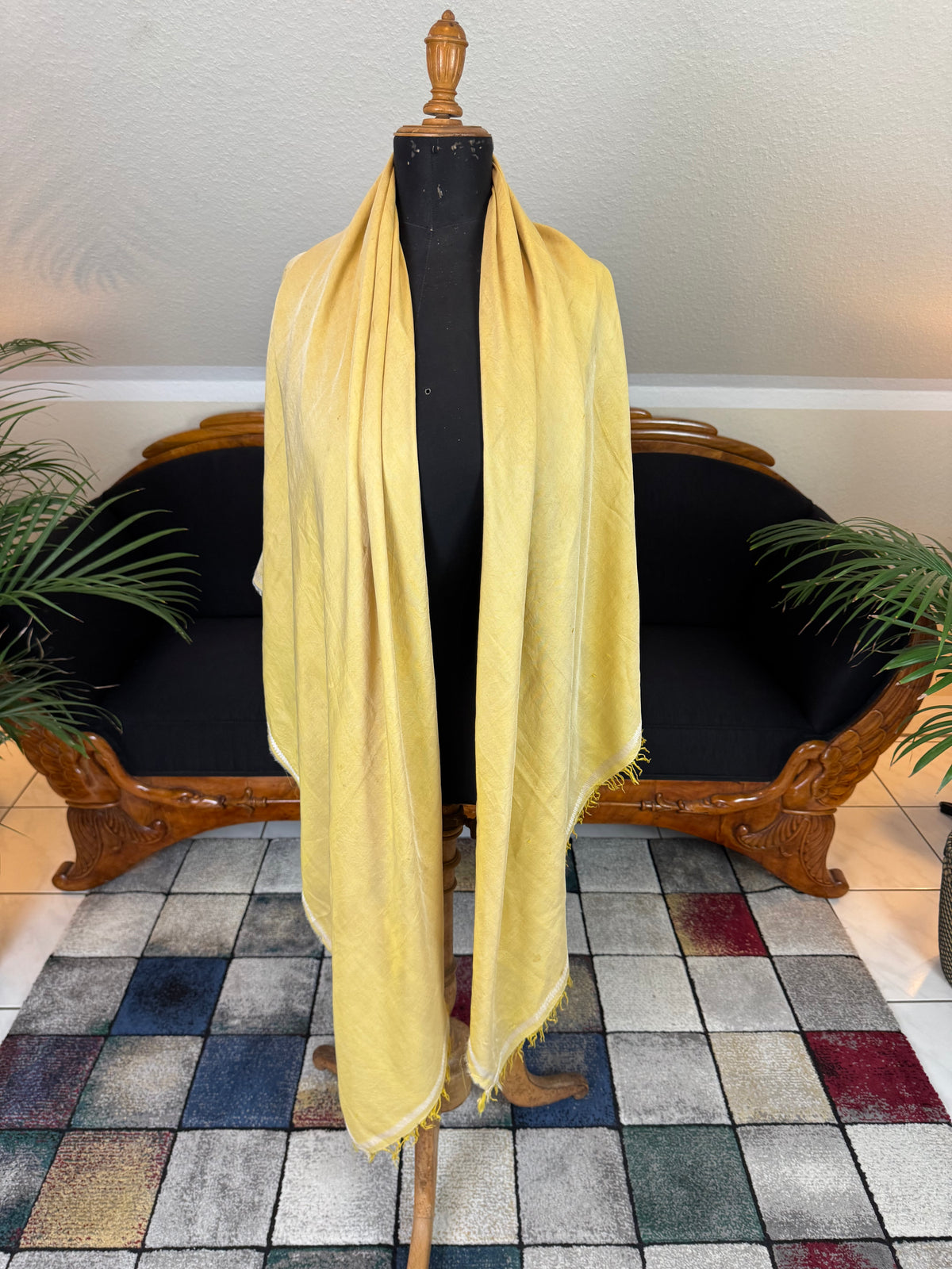 Regency Shawl with Prince of Wales’s Feathers Embroidery, ca. 1805