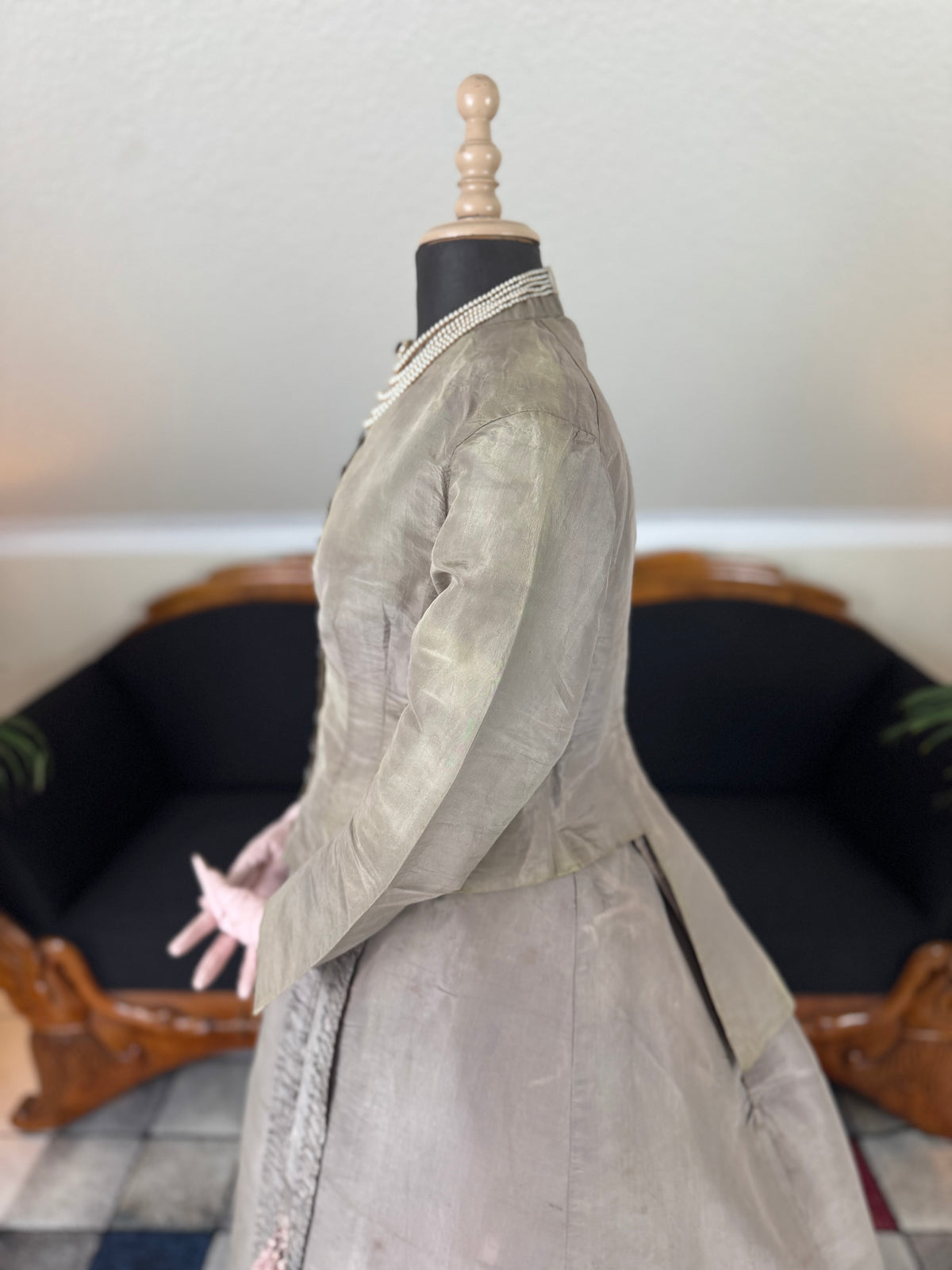 RILEY Silk Day Dress with Swallowtail Bodice, Stamford, ca. 1867