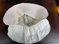 Antique Victorian Printed Cotton Sunbonnet, ca. 1900 – Wide Quilted Brim