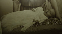 Christening Gown with Original Photo, England, ca. 1923 – Net Tulle & Lace, Silk Slip