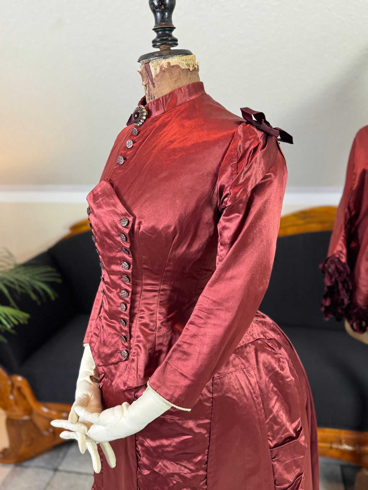 Ensemble de visite victorien antique, vers 1883