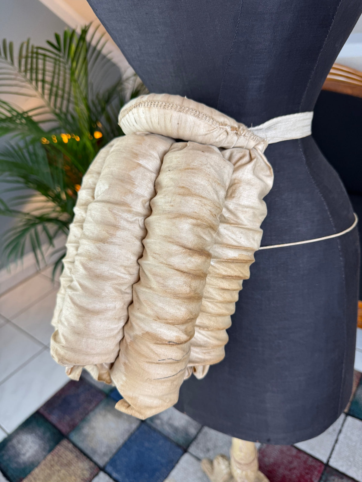 Antique Five‑Coil Bustle, 1880s – Cotton and Steel Coil Victorian Support