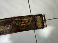 Traditional Leather Satchel with Feather-Quill Embroidery – Transylvania, ca. 1810