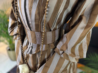 Antique Victorian Striped Day Dress – American Silk Ensemble circa 1891