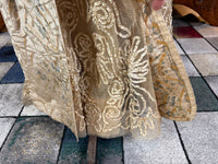Antique Edwardian Evening Dress ca. 1908 – Painted Silk Panels & Crochet Lace Couture