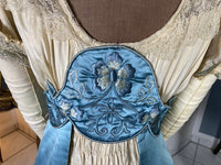 Chantilly & Sky Blue Satin Evening Dress, ca. 1914
