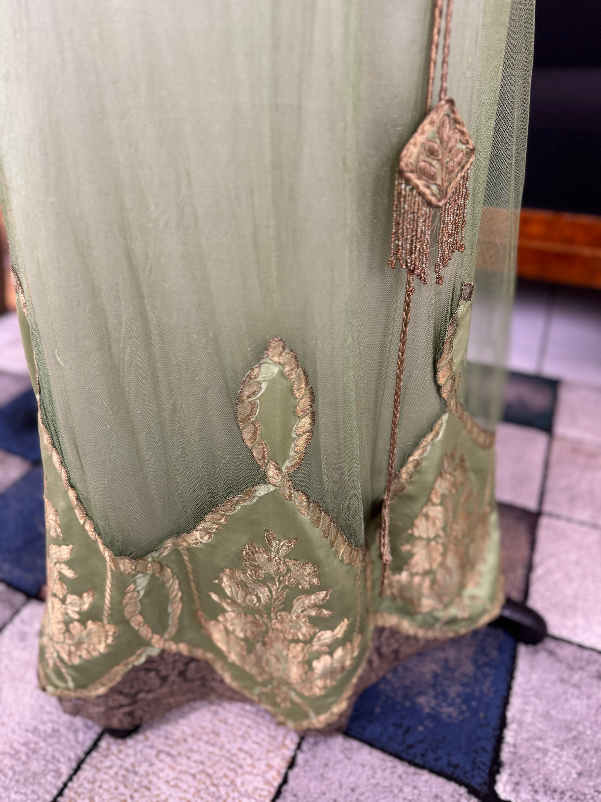 ALBERT FRANCK Jugendstil Abendkleid, Frankfurt am Main, ca. 1911 – Seltenes Hoflieferantenkleid