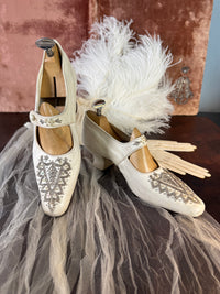 Antique Evening Shoes in Goatskin Leather, England, ca. 1907