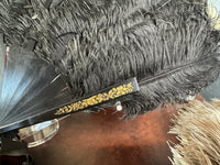 Set of Four Feather Fans and Three Antique Hand Fans – Late 19th to Early 20th Century