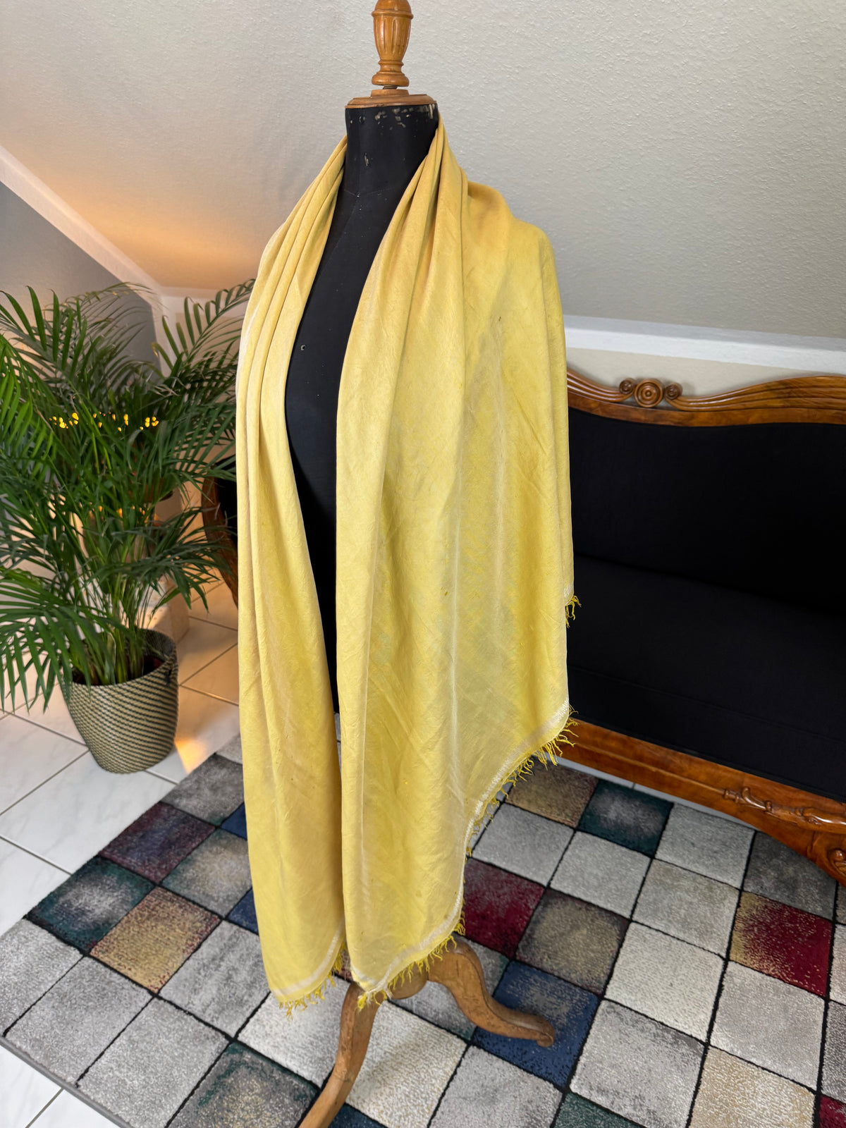 Regency Shawl with Prince of Wales’s Feathers Embroidery, ca. 1805