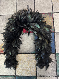 Antique Black Rooster Feather Boa, England, ca. 1928 – Rare 1920s Feather Accessory
