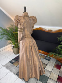 Antique Victorian Paper Silk Day Dress – England circa 1898