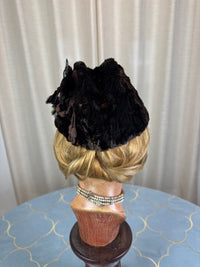 ROYAL Beaver Fur and Bird Hat, from the estate of Princess Clementine d'Orléans, Princess of Saxe-Coburg and Gotha-Koháry, ca. 1860