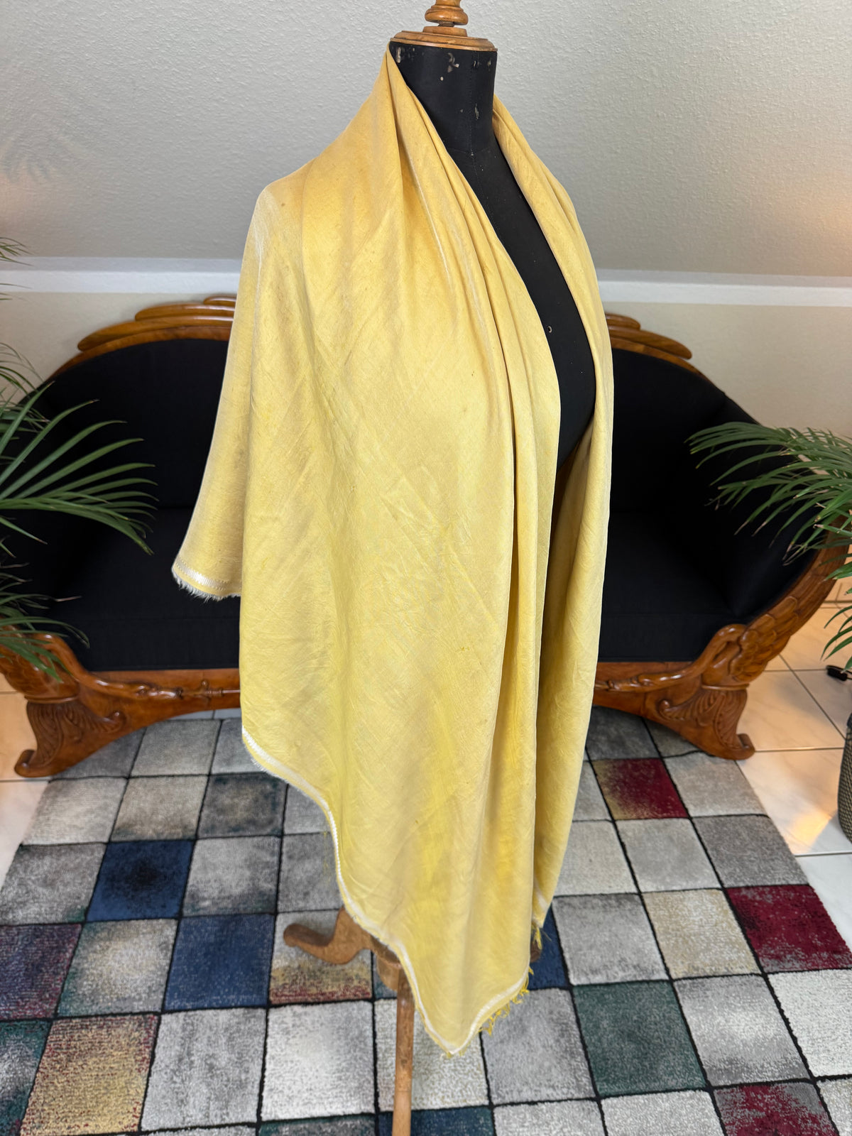 Regency Shawl with Prince of Wales’s Feathers Embroidery, ca. 1805