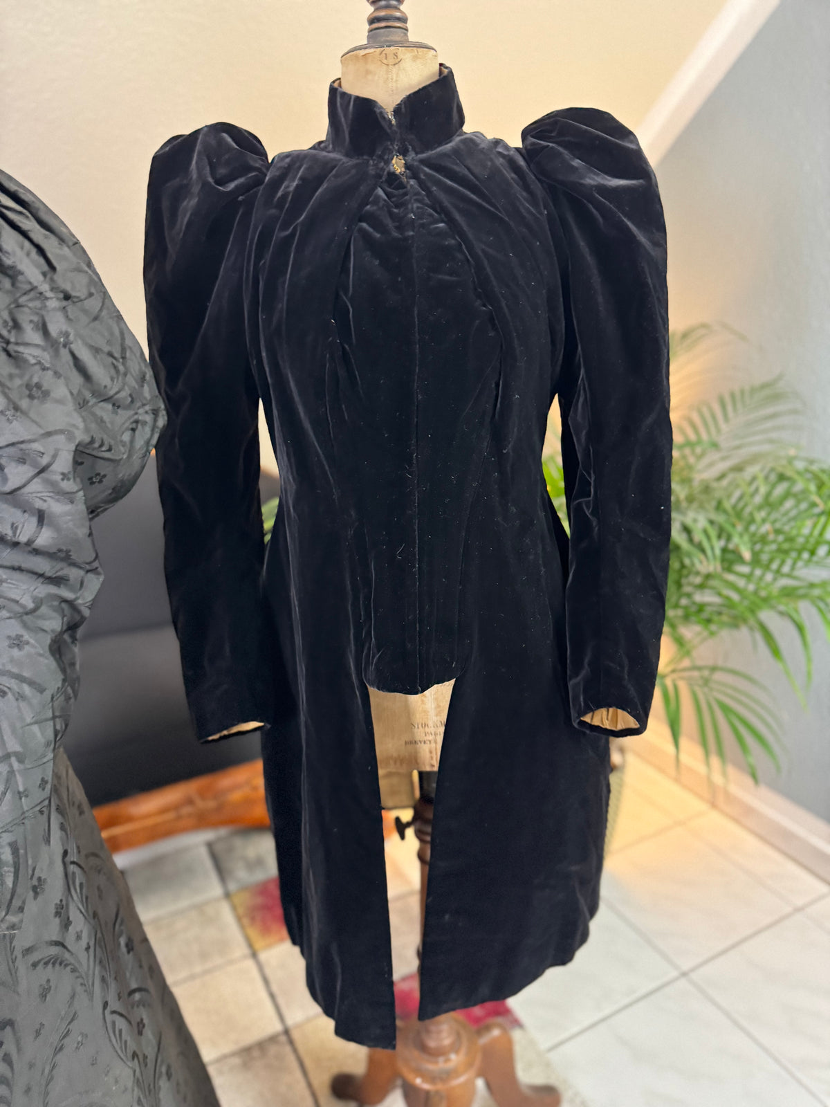 Victorian Silk Dress with Velvet Coat, ca. 1895 - Authentic American Antique Fashion