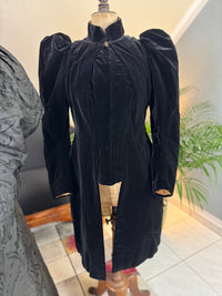 Victorian Silk Dress with Velvet Coat, ca. 1895 - Authentic American Antique Fashion