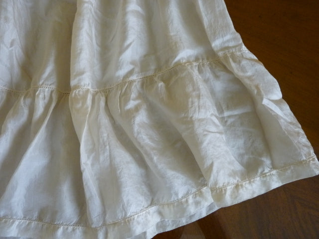 Christening Gown with Original Photo, England, ca. 1923 – Net Tulle & Lace, Silk Slip