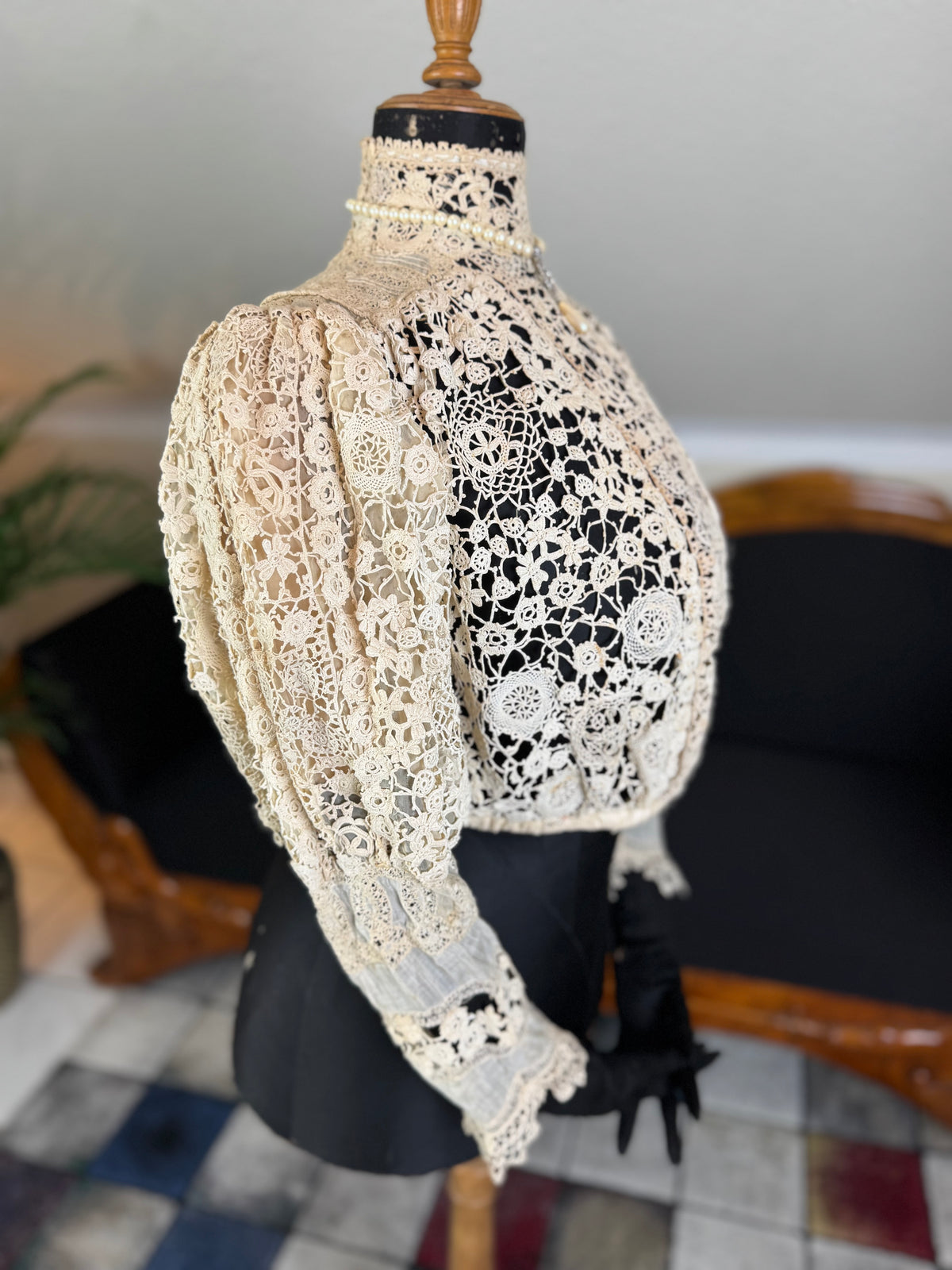 Irish Crochet Lace Blouse, ca. 1901