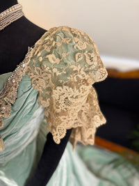 Antique ROUFF Paris Green Velvet Evening Dress – Victorian Couture ca. 1898