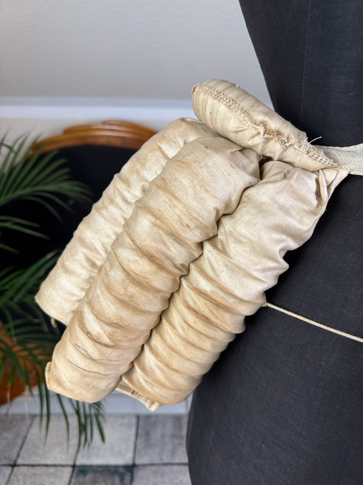 Antique Five‑Coil Bustle, 1880s – Cotton and Steel Coil Victorian Support