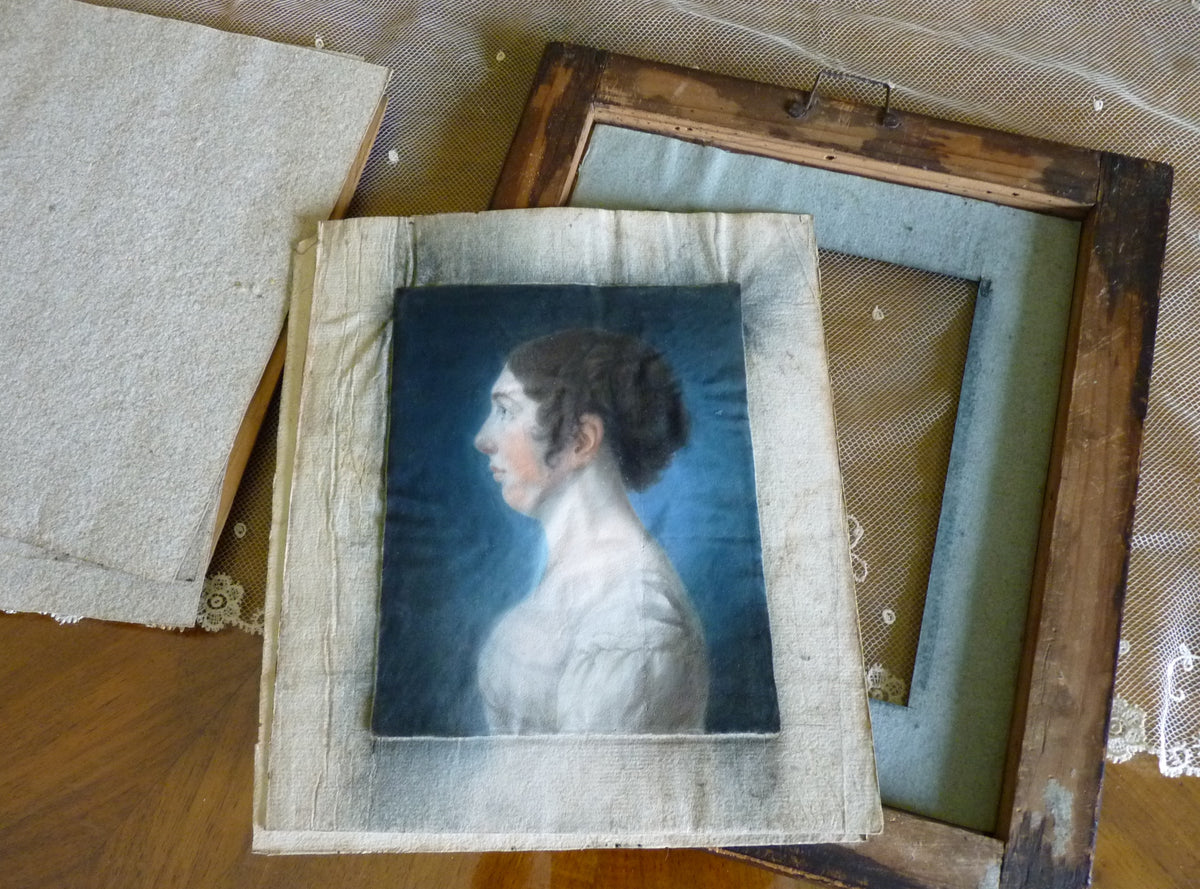 Pair of Empire Pastel Portraits, 1813 – L.H. Hessel, Nuremberg, Early 19th‑Century Art