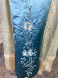 Chantilly & Sky Blue Satin Evening Dress, ca. 1914